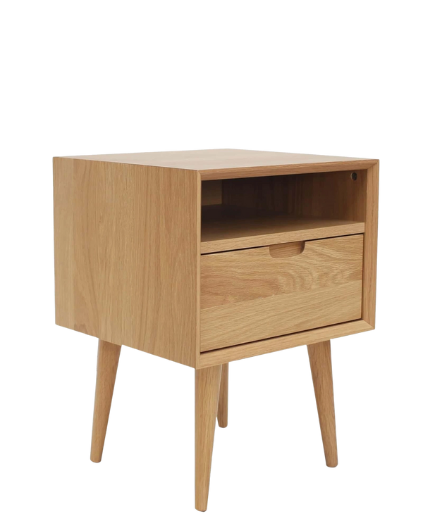 Mia Nightstand with Shelf - Oak