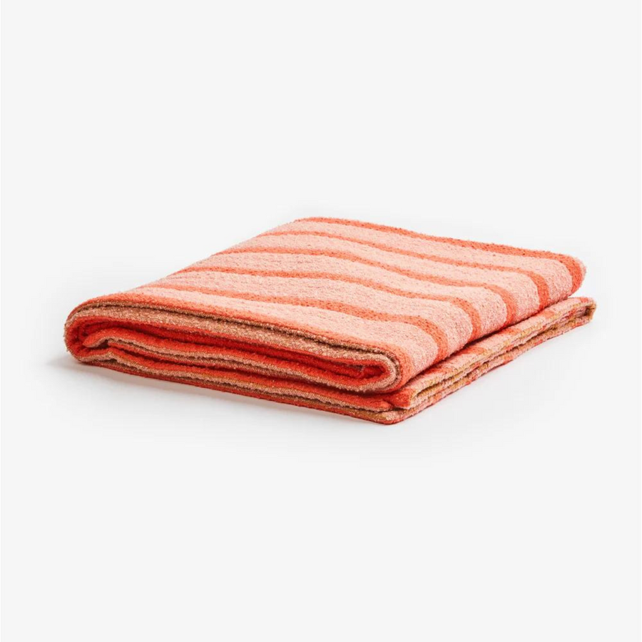 Boucle Stripe Throw - Red Pink