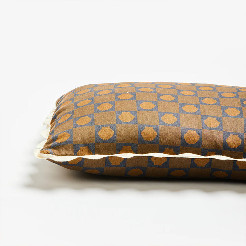 Shell Check Rectangular Cushion - Cocoa