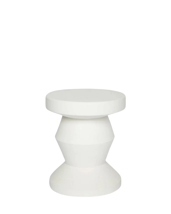 Pedestal Side Table - White