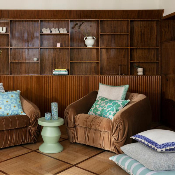 Pedestal Side Table - Khaki Matt