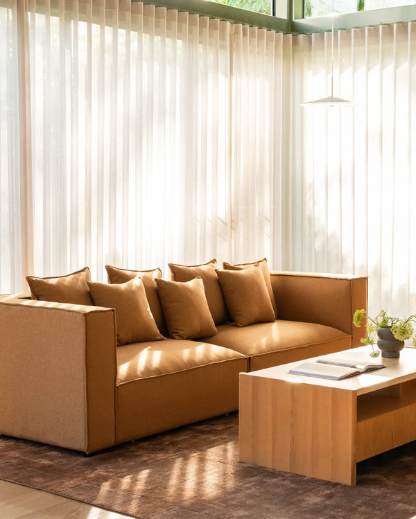 Block 2 Seater Sofa - Fossil Fawn