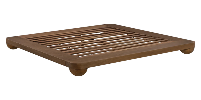 Bound King Bed Base - Deep Oak