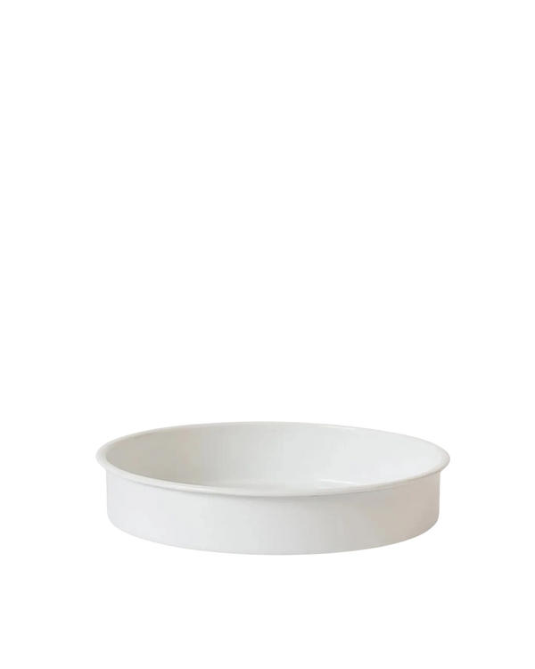 Enamel Round Baking Tray Large - White