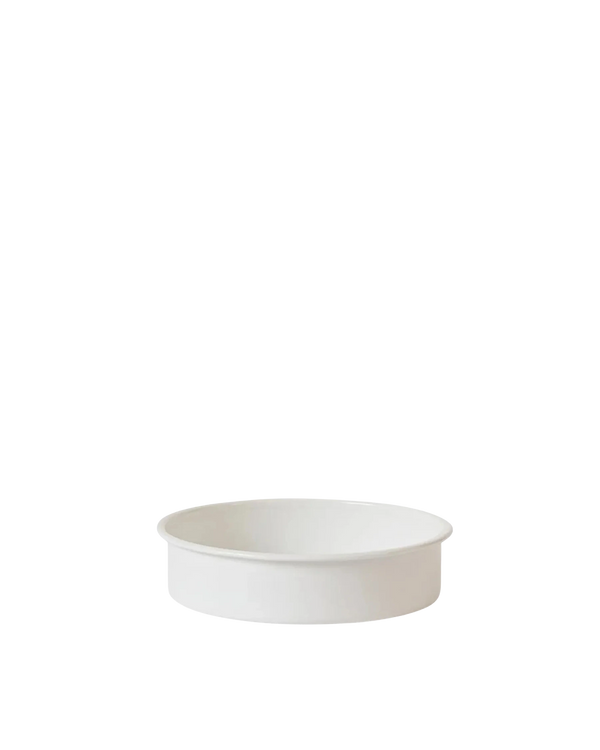 Enamel Round Baking Tray Small - White