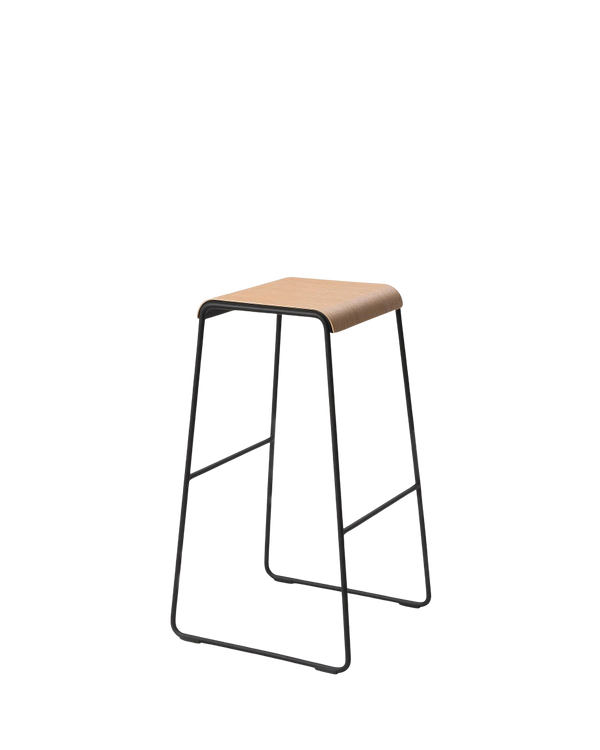 S2 Stool 72.5cm - Black/Oak