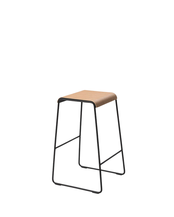 S2 Stool 64.5cm - Black/Oak