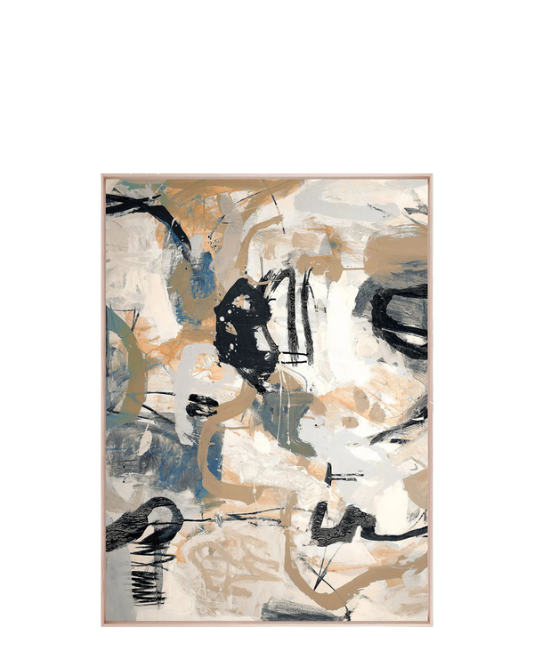 Darlana Abstract I Canvas Print 104.8cm x 145.8cm Oak Frame
