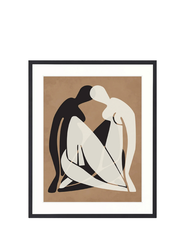 Amoureux Silhouette II Print 63cm x 82cm Black Frame