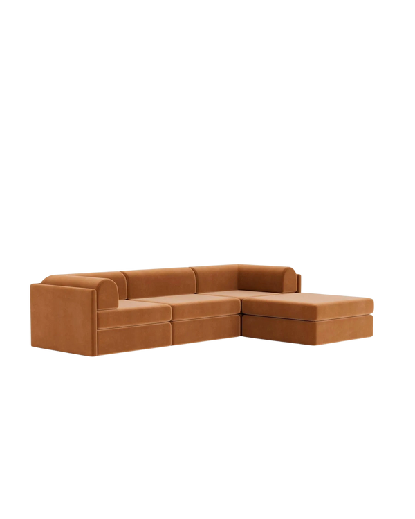 Addy 4 Seater Chaise Sofa - Opal Ochre
