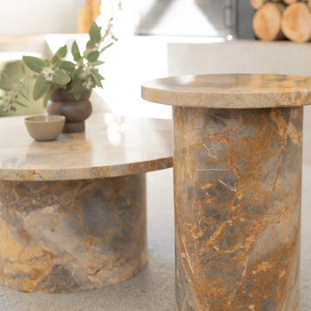 Curve Marble Coffee Table - Earth Marble