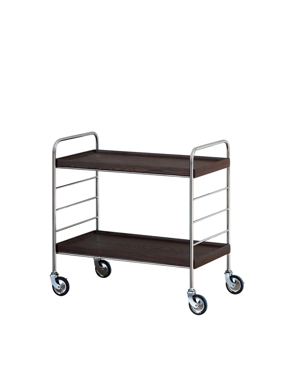 Flowing 2 Shelf Trolley - Brown/Black