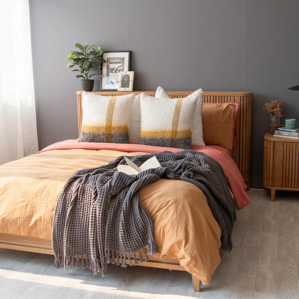 Koppar Queen Bed without Storage - Patina Oak