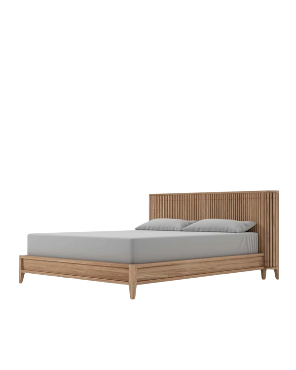 Koppar King Bed without Storage - Patina Oak