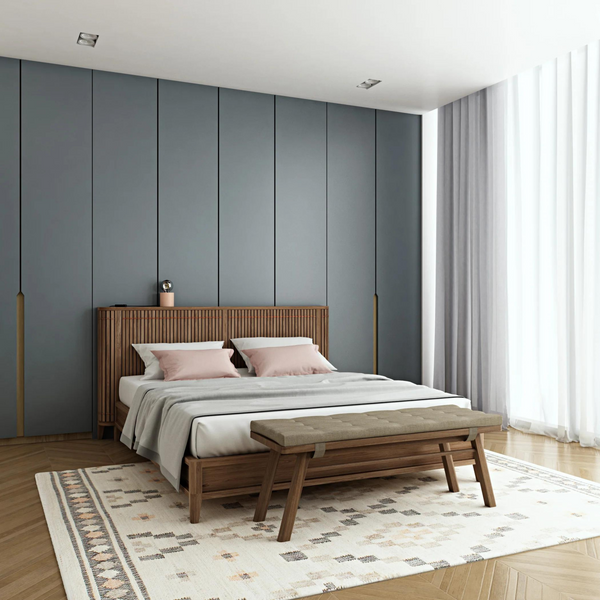 Koppar King Bed without Storage - Teak