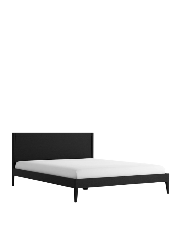 Vintage Queen Bed - Black Satin