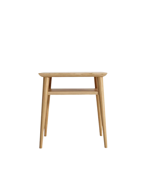 Vintage Open Bedside Table - Oak