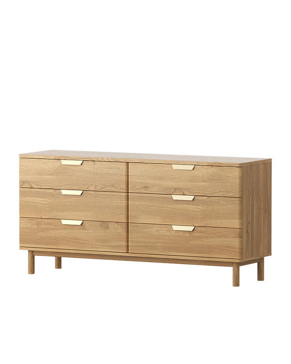 Jaya Six Drawer Chest - Oak