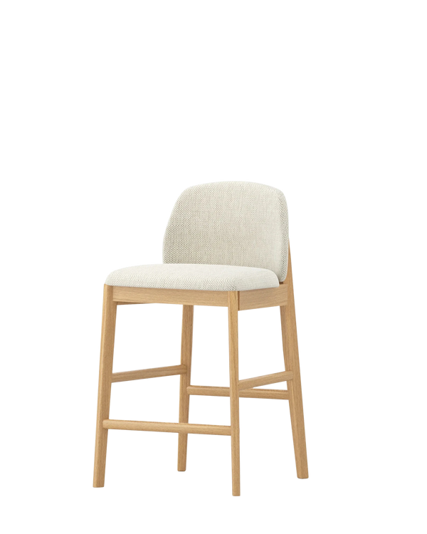 Stella Bar Stool - Oak/Beige