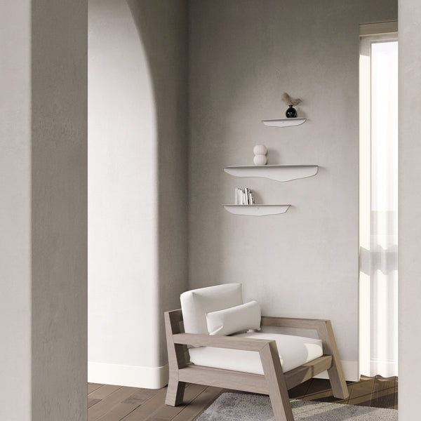 Fold Wavy Shelf 75cm - White