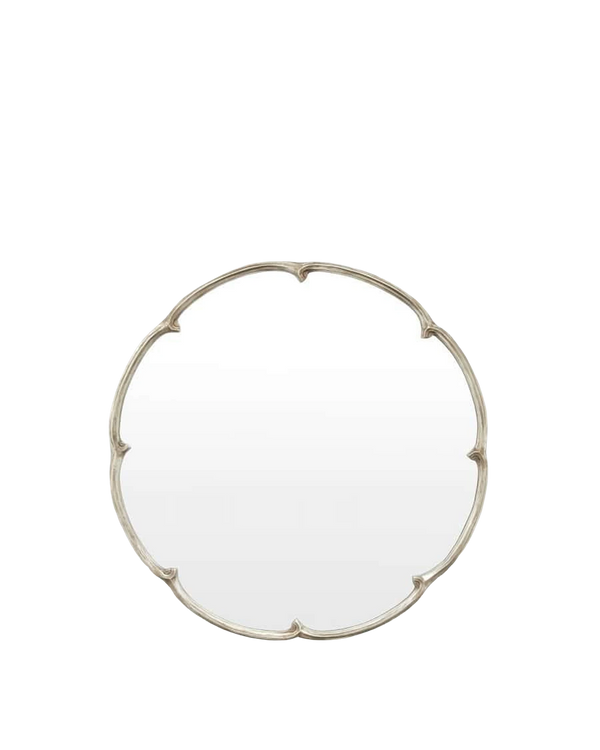 French Maid Round Mirror - Silver