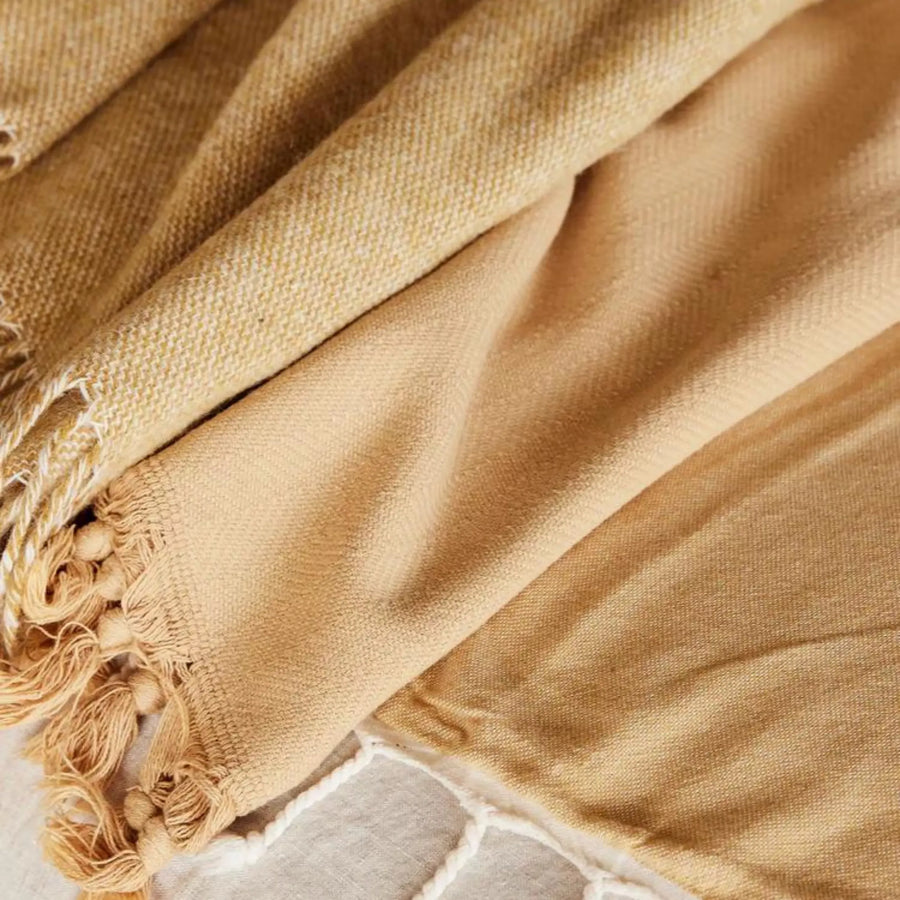 Vintage Wash Cotton Blanket - Nutmeg
