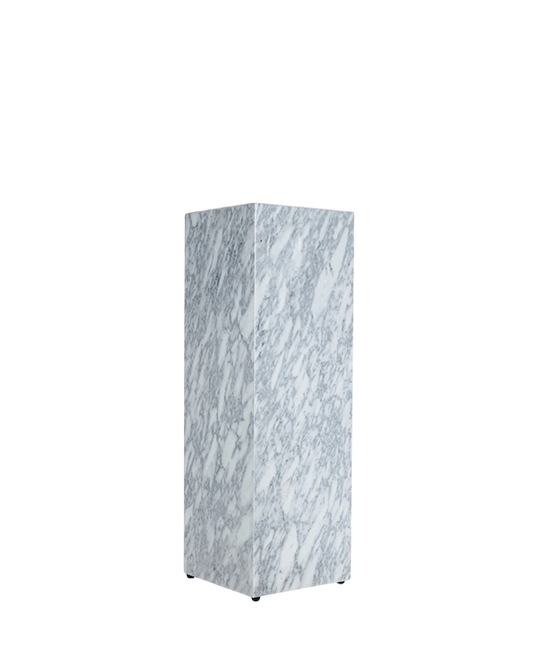 Stage Marble Plinth - Grey Carrara