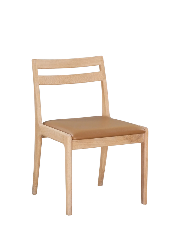 Luka Dining Chair - Oak / Tan leather