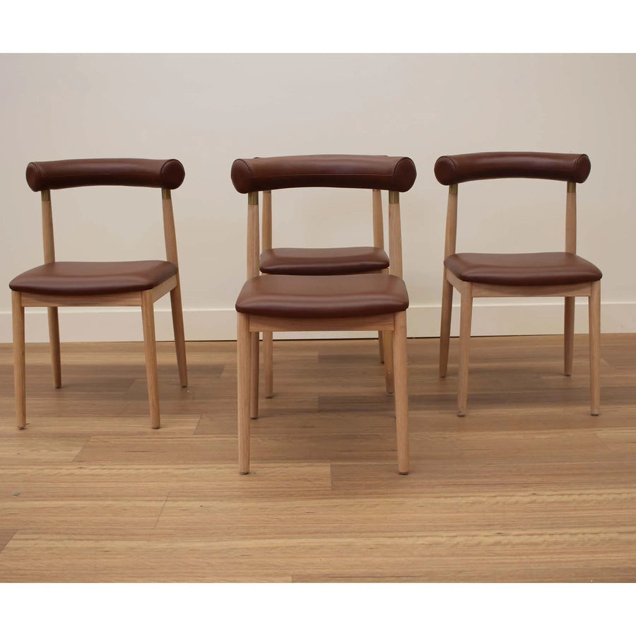 The Trove | Set of Four Cluster Dining Chair - Chestnut Leather