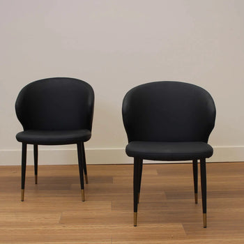 The Trove | Set Of Two Express Dining Chair - Bellroy Black Leather