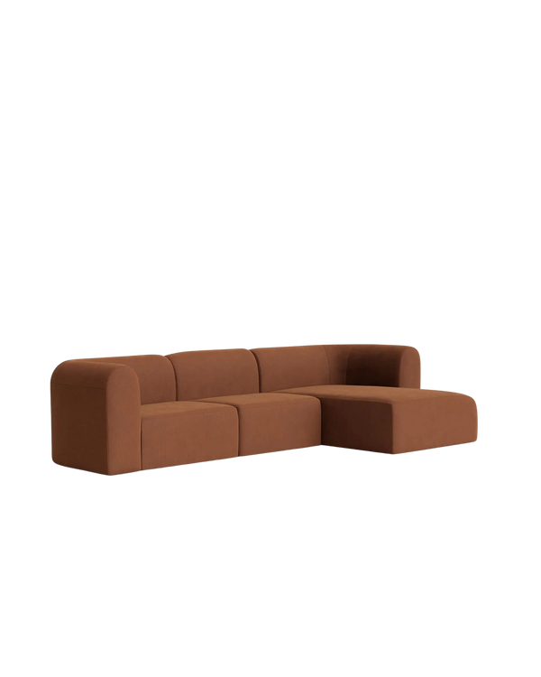Berg 4 Seater RHF Chaise Sofa - Corduroy Cocoa