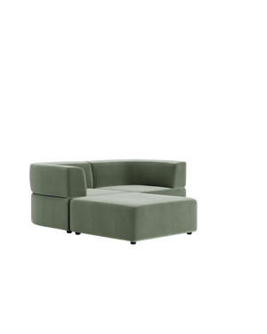 Stretch 3 Seater Chaise Sofa - Opal Ocean
