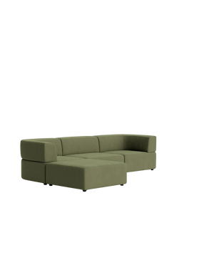 Stretch 4 Seater Chaise Sofa - Corduroy Forest