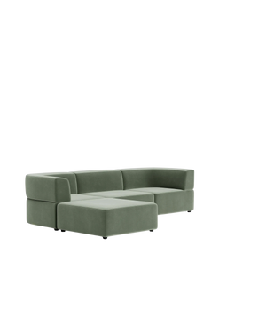 Stretch 4 Seater Chaise Sofa - Opal Ocean