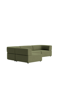 Stretch 4 Seater Open Chaise Sofa - Corduroy Forest