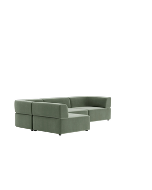 Stretch 4 Seater Open Chaise Sofa - Opal Ocean