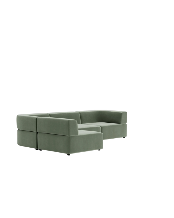 Stretch 4 Seater Open Chaise Sofa - Opal Ocean