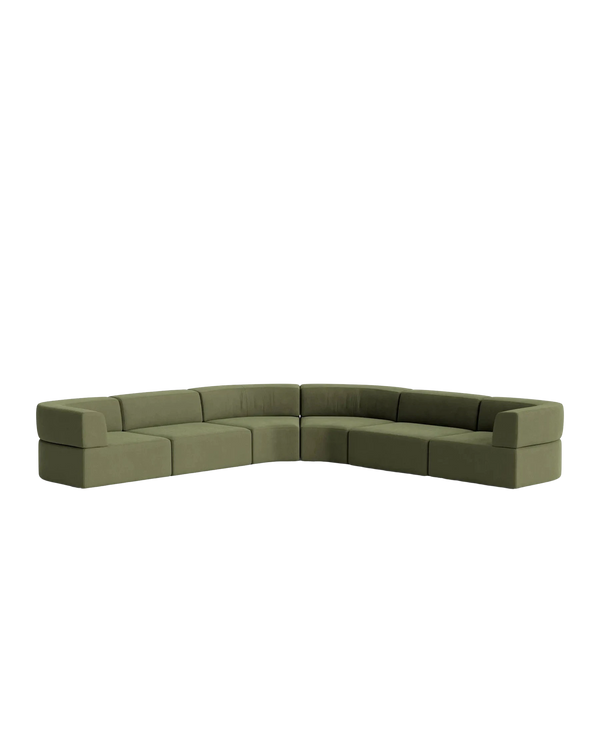 Stretch Large Angled Corner Sofa - Corduroy Forest