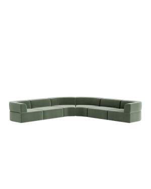 Stretch Large Angled Corner Sofa - Opal Ocean