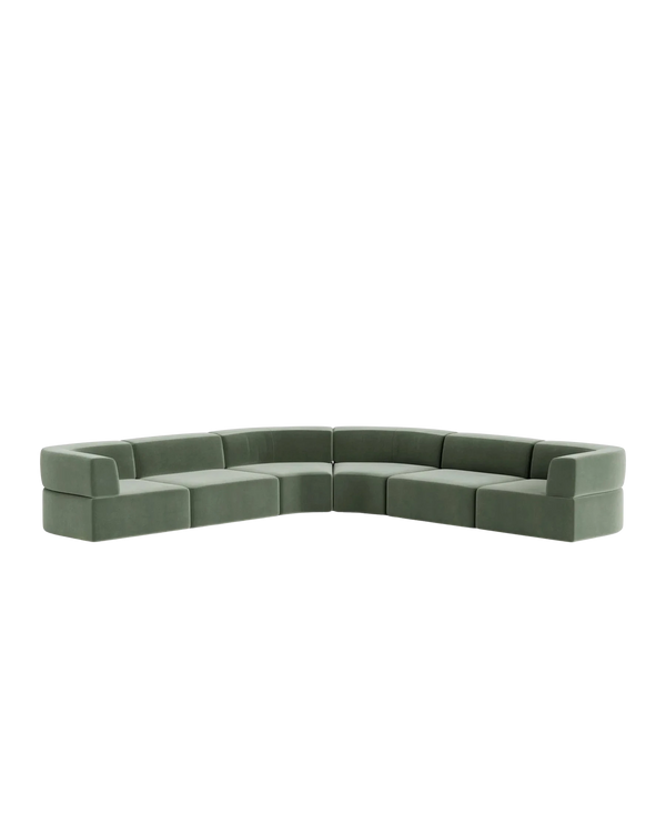 Stretch Large Angled Corner Sofa - Opal Ocean