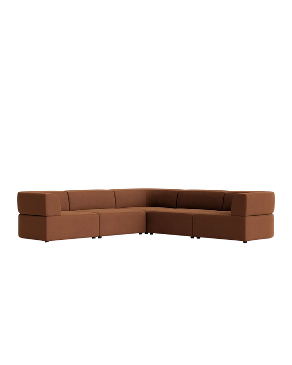 Stretch Corner Sofa - Corduroy Cocoa