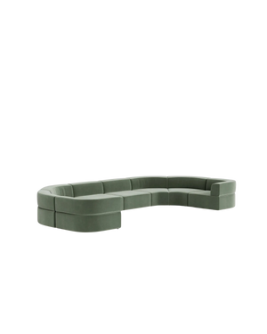 Stretch U Shape Modular Sofa - Opal Ocean