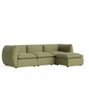 Muro 4 Seater Chaise Sofa - Fossil Eucalyptus