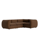 Muro Closed Chaise Sofa - Fossil Chocolate