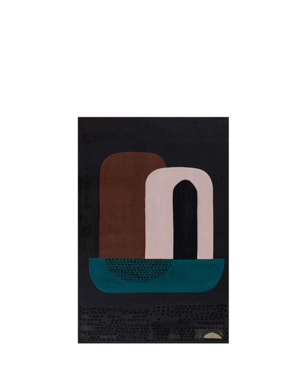 Dark Arch Canvas Print 91Cm x 61Cm Black Frame