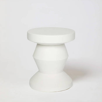 Pedestal Side Table - White