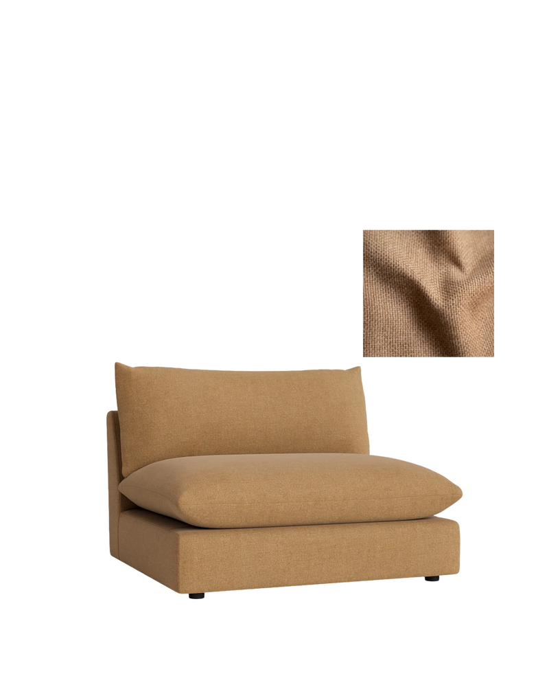 Sidney Slipcover Armless Middle Module Fabric - Fossil Fawn