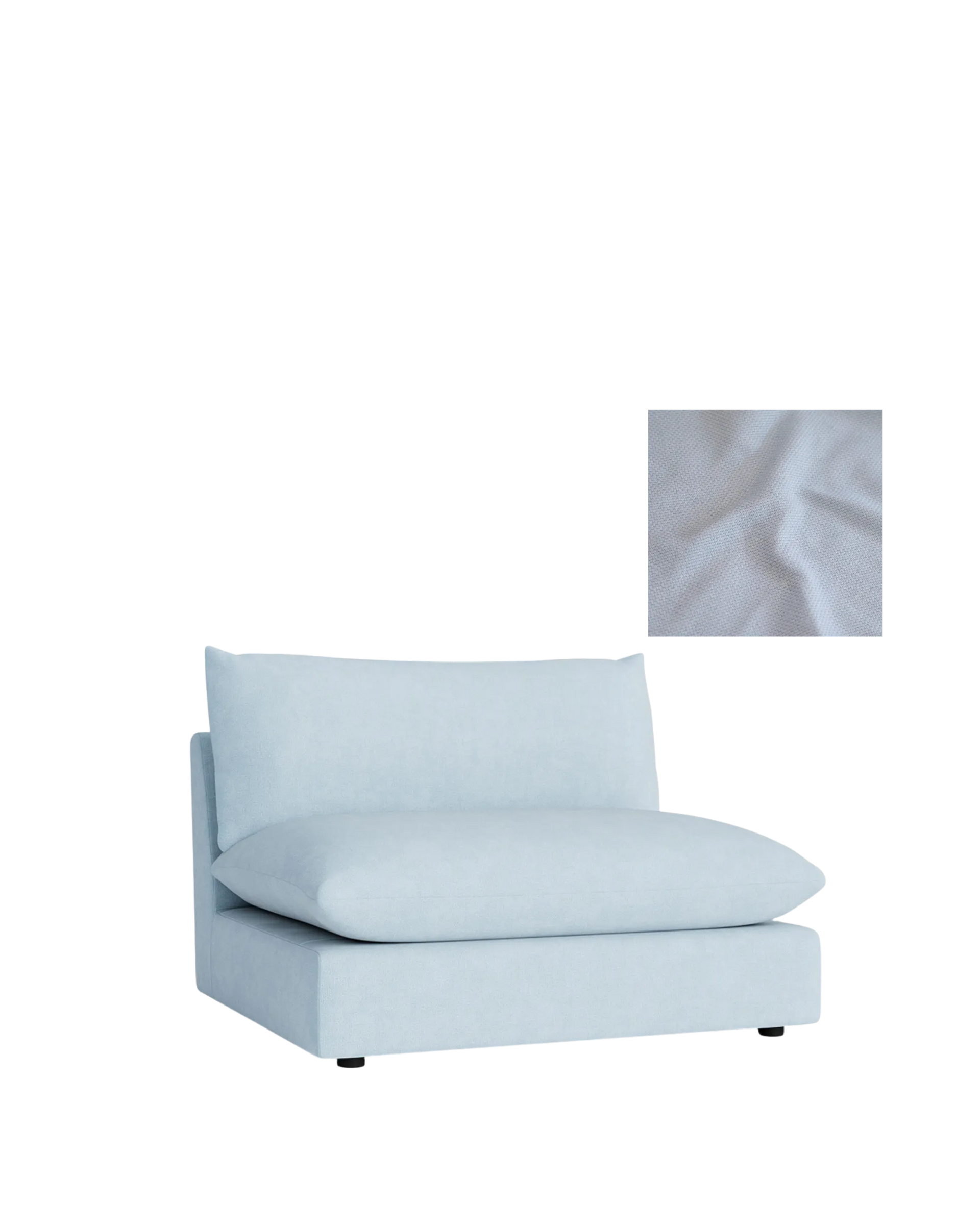 Sidney Slipcover Armless Middle Module Fabric - Fossil Powder Blue