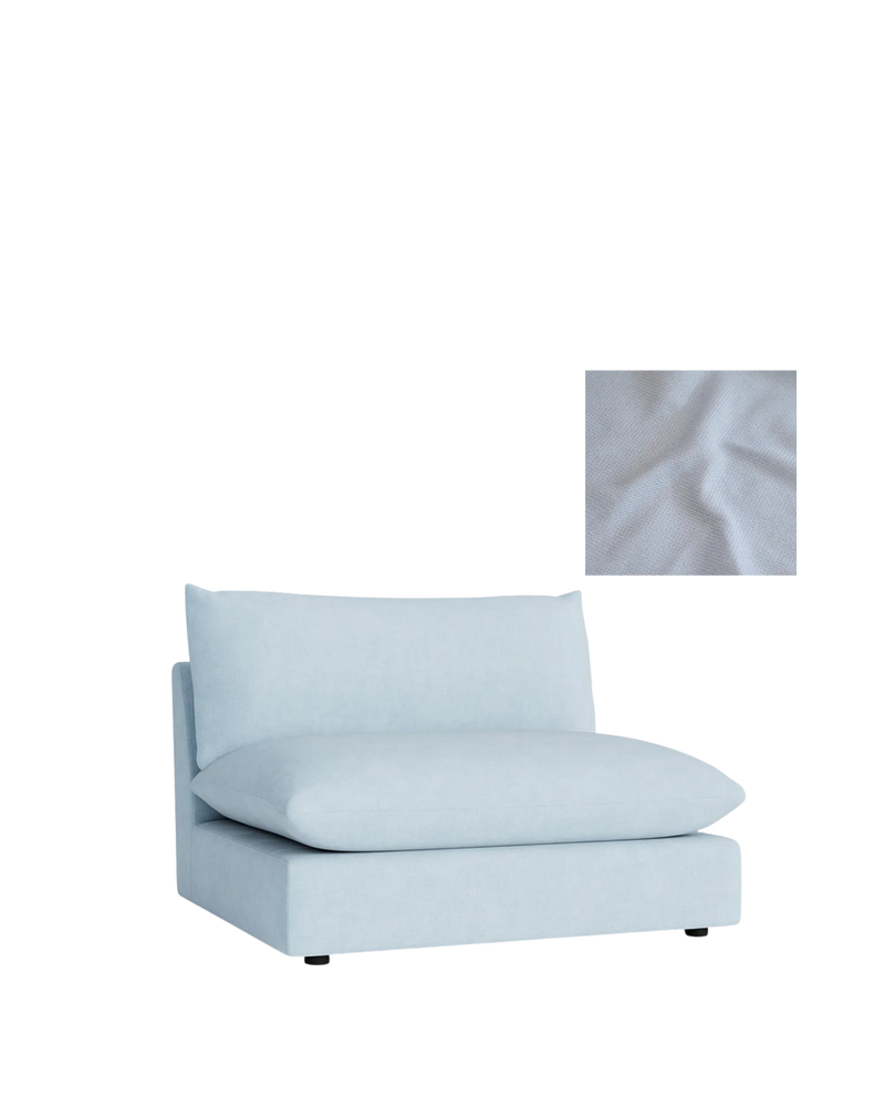 Sidney Slipcover Armless Middle Module Fabric - Fossil Powder Blue