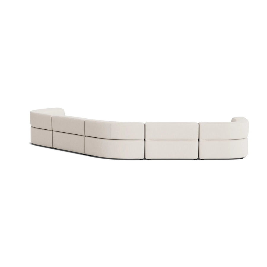 Stretch Large Closed Chaise Sofa - Silex Off White